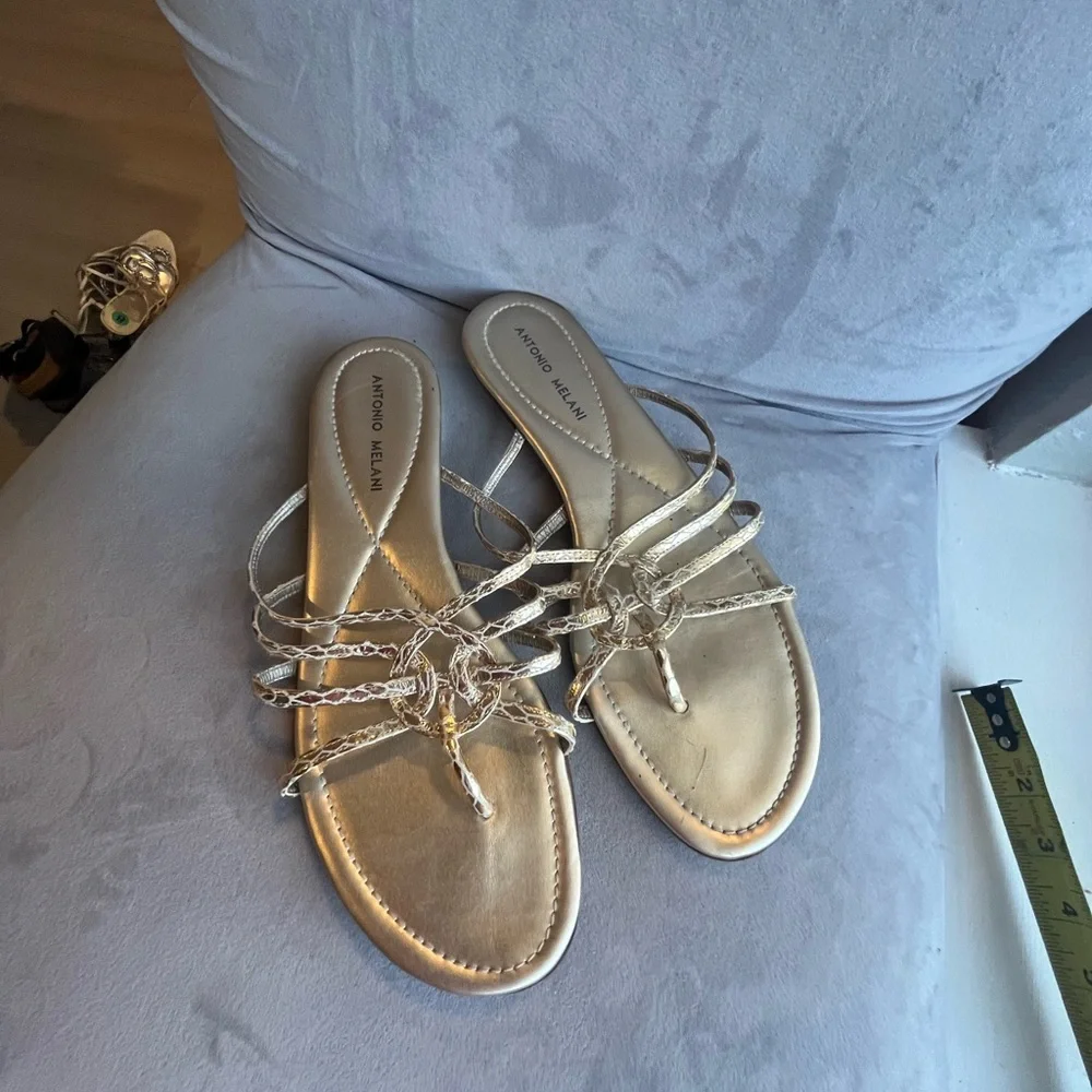 Gold flat‎ Antonio Melani sandals